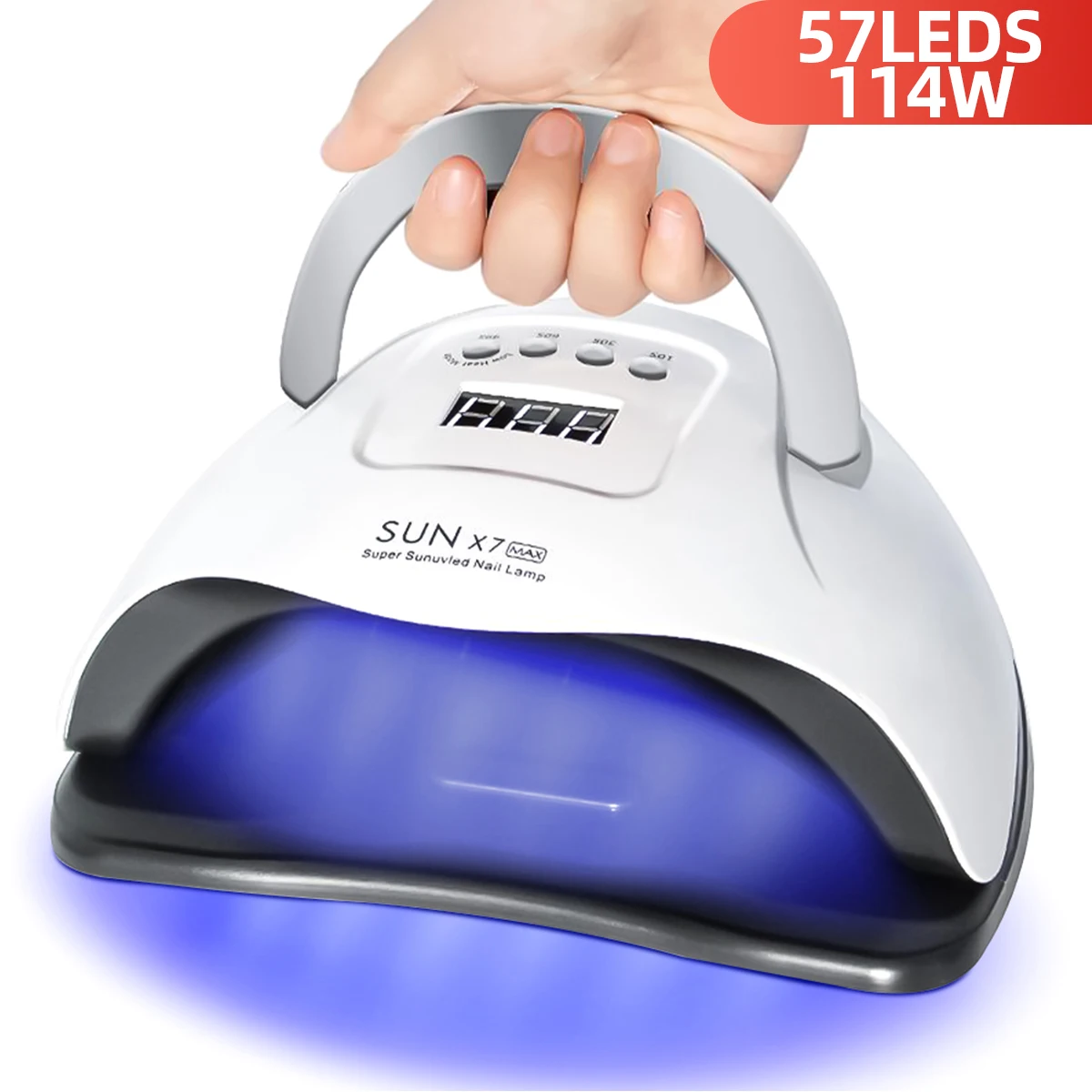 114W UV LED Nail Lamp Professional Nail Dryer With 57Pcs Lamp Beads For Quickly Drying All Gel Polishes For Home Nail Salon