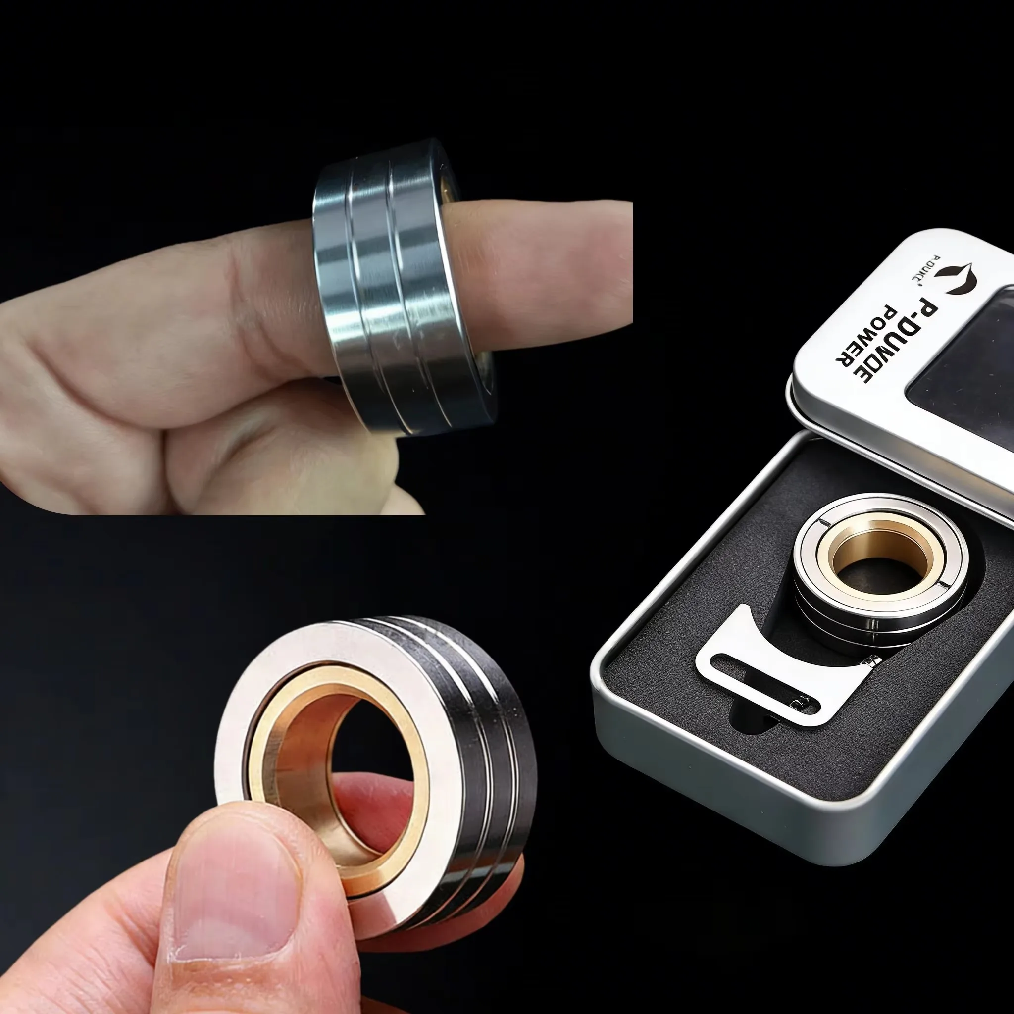 

Металлический съемный гироскоп-кольцо для пальцев, вращающийся магнитный ритмический сниматель стресса, EDC, для офиса, подарок для взрослых