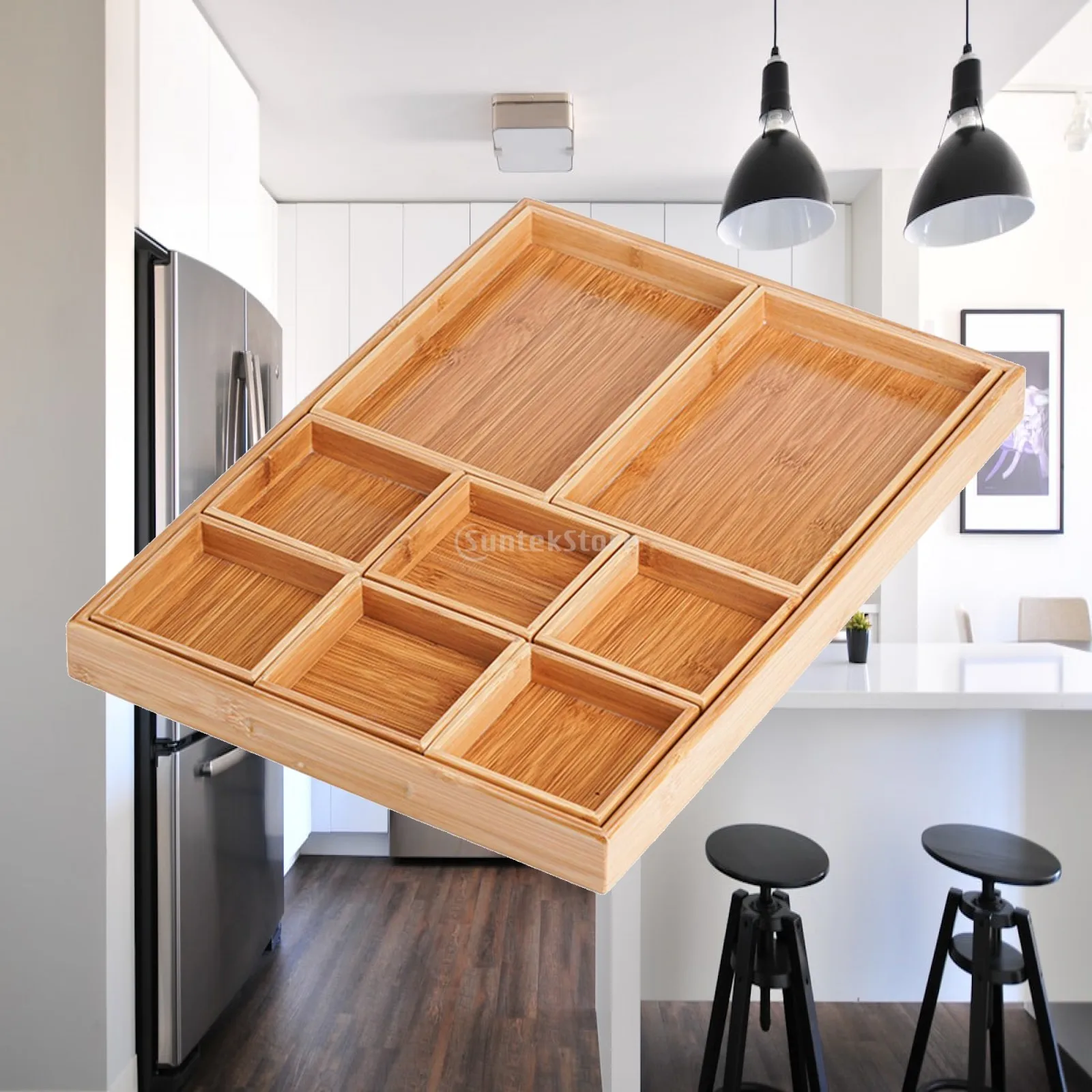 Serving Tray Platter Organizer Multi Compartment Serving Platter Snack Container for Cabinet Holiday Table Centerpiece Pantry