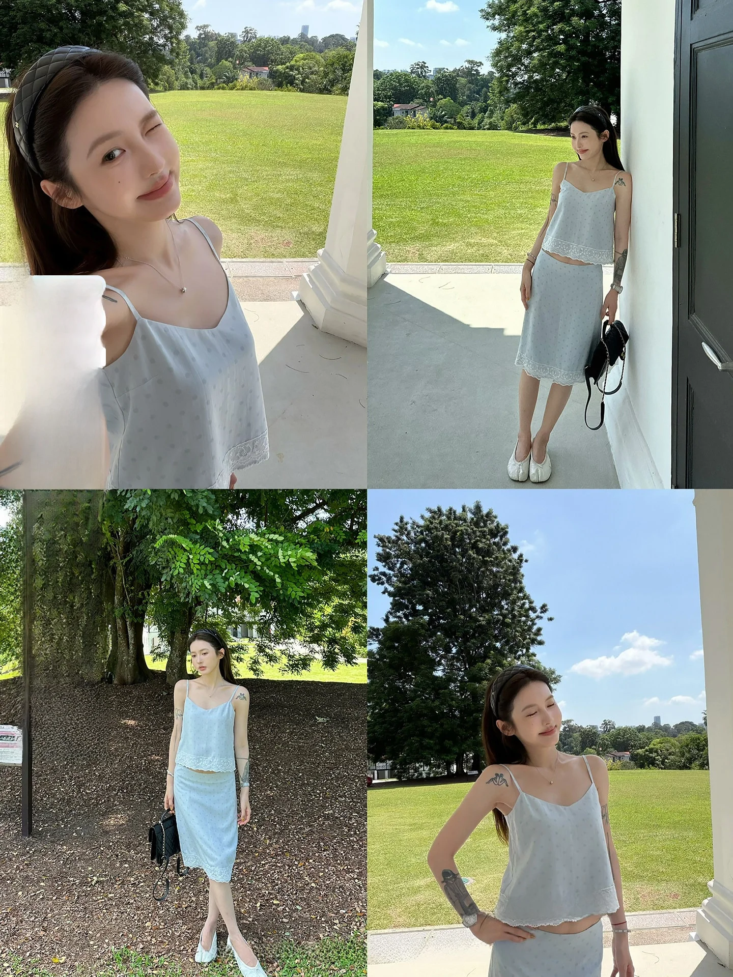 

Комплект NingSi: топ на коротких бретелях с кружевным подолом в горошек и свободная юбка миди прямого кроя с U-образным вырезом для женщин, летний, свободный крой