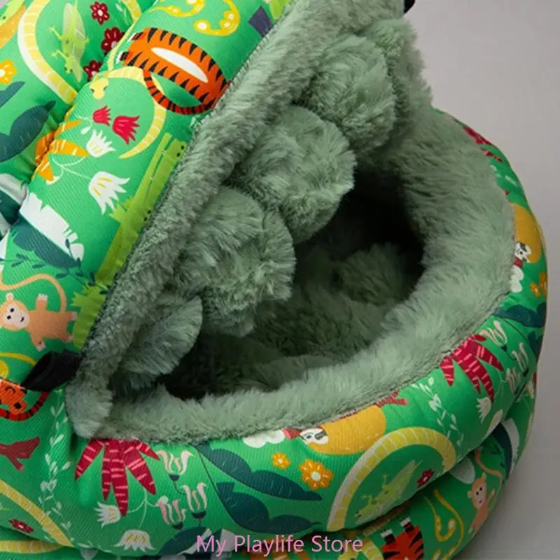 Winter Warm Bed for Bird Cave Hideaways Nest for Parakeets Budgies Parrots Cartoon Patterned Bird Hideaways Shelter Bed