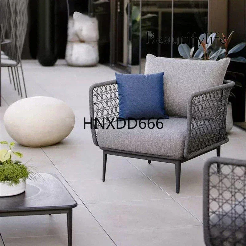 Japanese-style outdoor sofa combination villa terrace courtyard leisure rattan chair