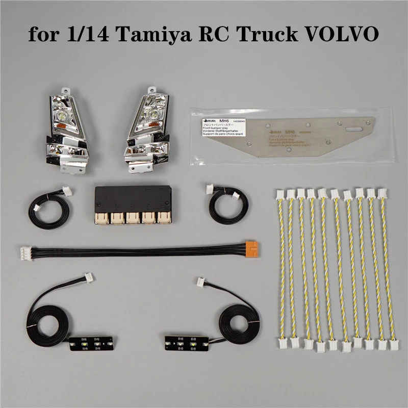 نظام الإضاءة LED 4 في 1 مجموعة إضاءة MFC-03 01 لـ 1/14 Tamiya مركبة يتم التحكم بها عن بُعد قلابة فولفو FH16 750 56362 نموذج سيارة لتقوم بها بنفسك أجزاء