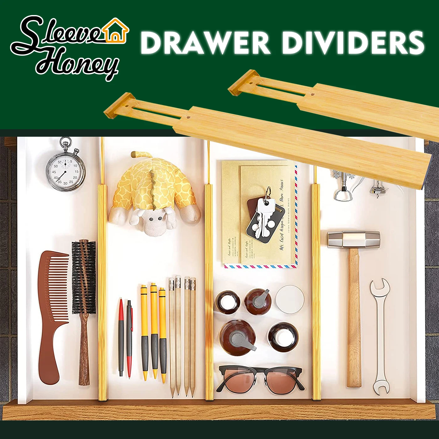 

Adjustable Bamboo Drawer Dividers Organizers Expandable Drawer Organization Separators For Kitchen Dresser Bedroom Bathroom Eco