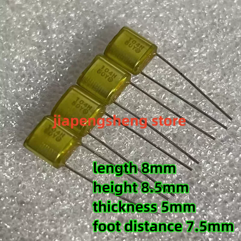10PCS, novo e original capacitor de filme de acoplamento de áudio japonês NISSEI Nissin 0.1UF 63V 104J.