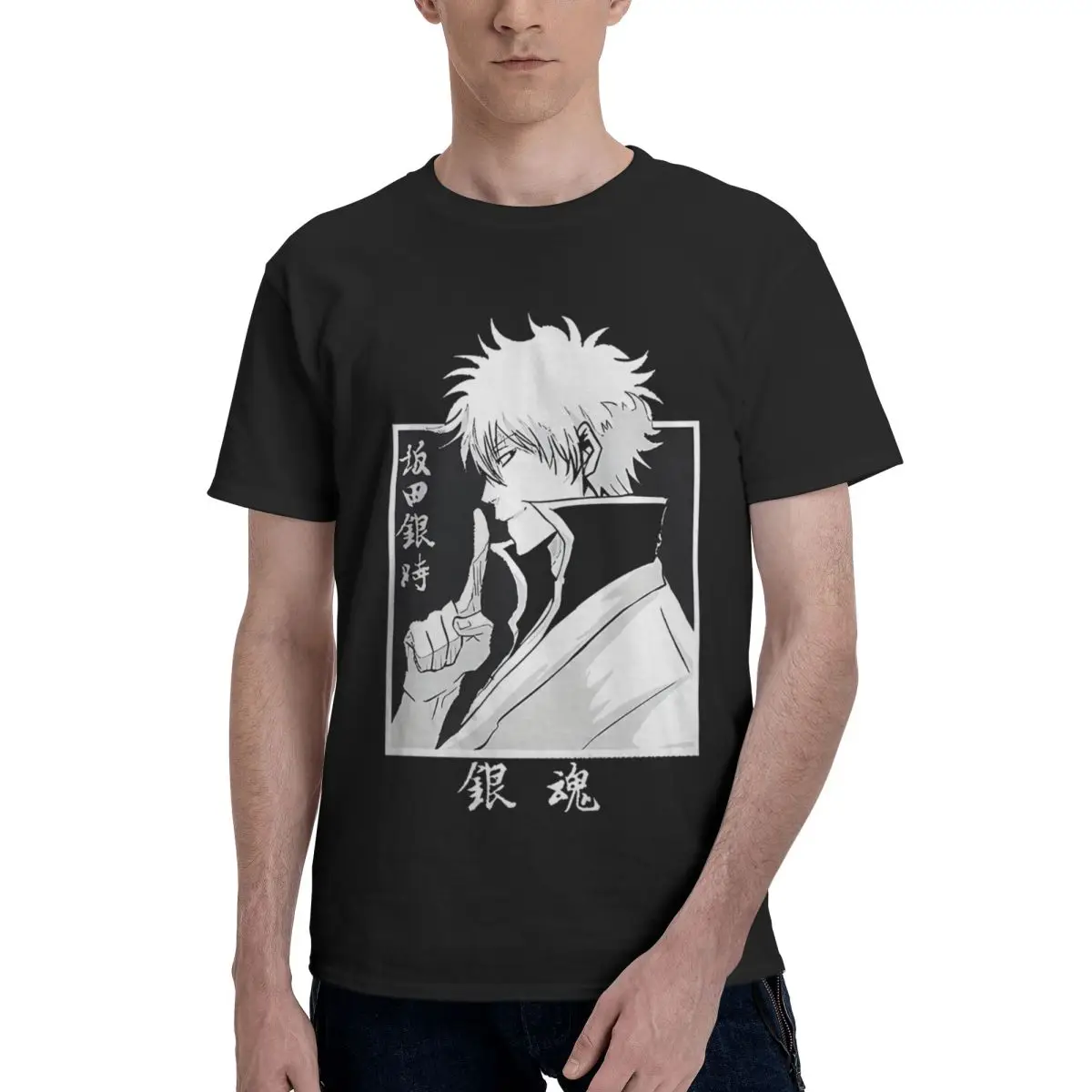 

Gintama Sakata Gintoki 100% Cotton Casual Breathable Confortable Manga Funny T-Shirt For Men Mens Gifts