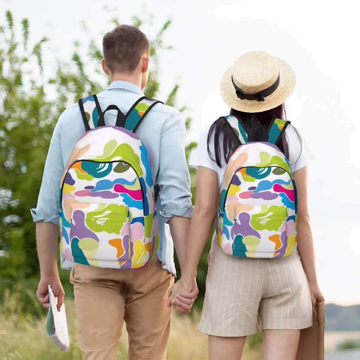 Ape-Bape For Girls Boys Large Capacity Student Backpack Lightweight waterproof Backpack 15.7in 17.7in
