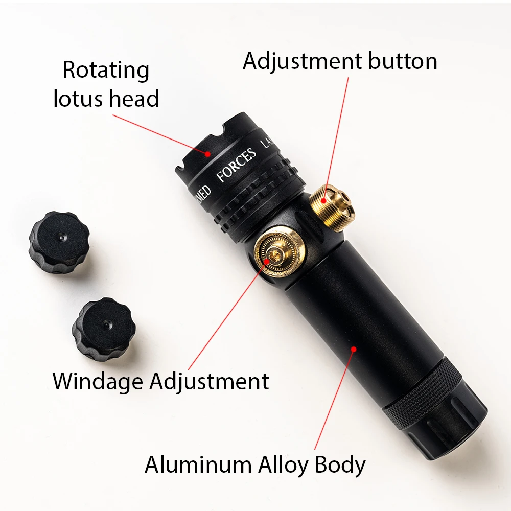 Mira Láser Dual Roja y Verde 803 |   Ajustable para control de viento y elevación |   Diseño Resistente al Agua y a los Golpes IPX4