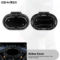 Motorcycle Oval Airbox Cover Air Filter Trim For Harley M8 114 Engine Touring Road King FLHT FLHX 17-Up Softail FXBRS FLFB 18-Up