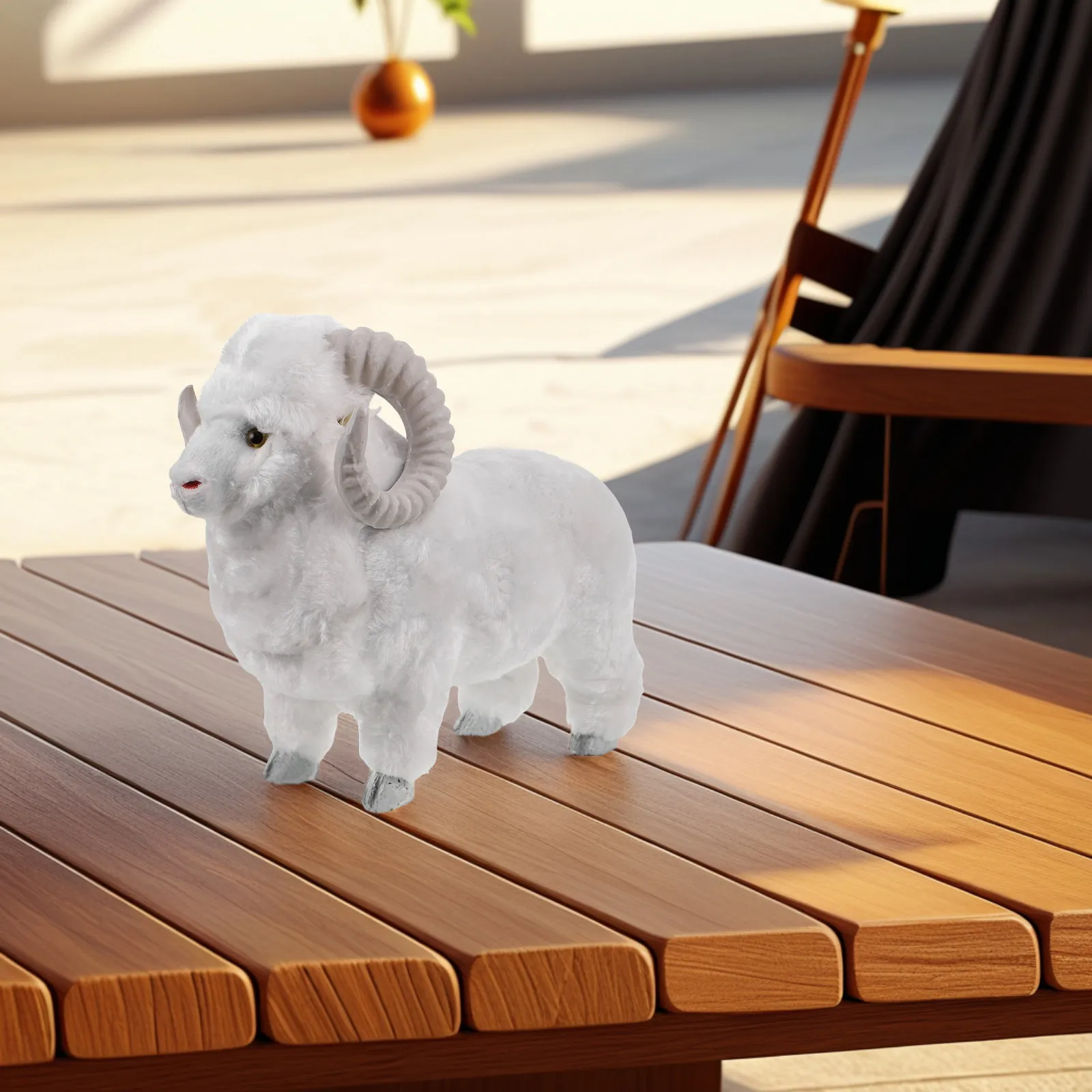 

Realistic Sheep Simulation Lifelike Farm Animal Desktop Ornament Sound Soft Artificial Sheep for Office Garden Landscape