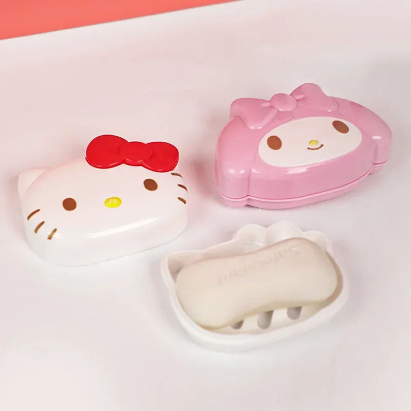 Sanrio Soap Box Cute Hello Kitty My Melody Wysokiej jakości modny domowy zlew łazienkowy z pokrywą odpływu Mydelniczka do prania Prezent