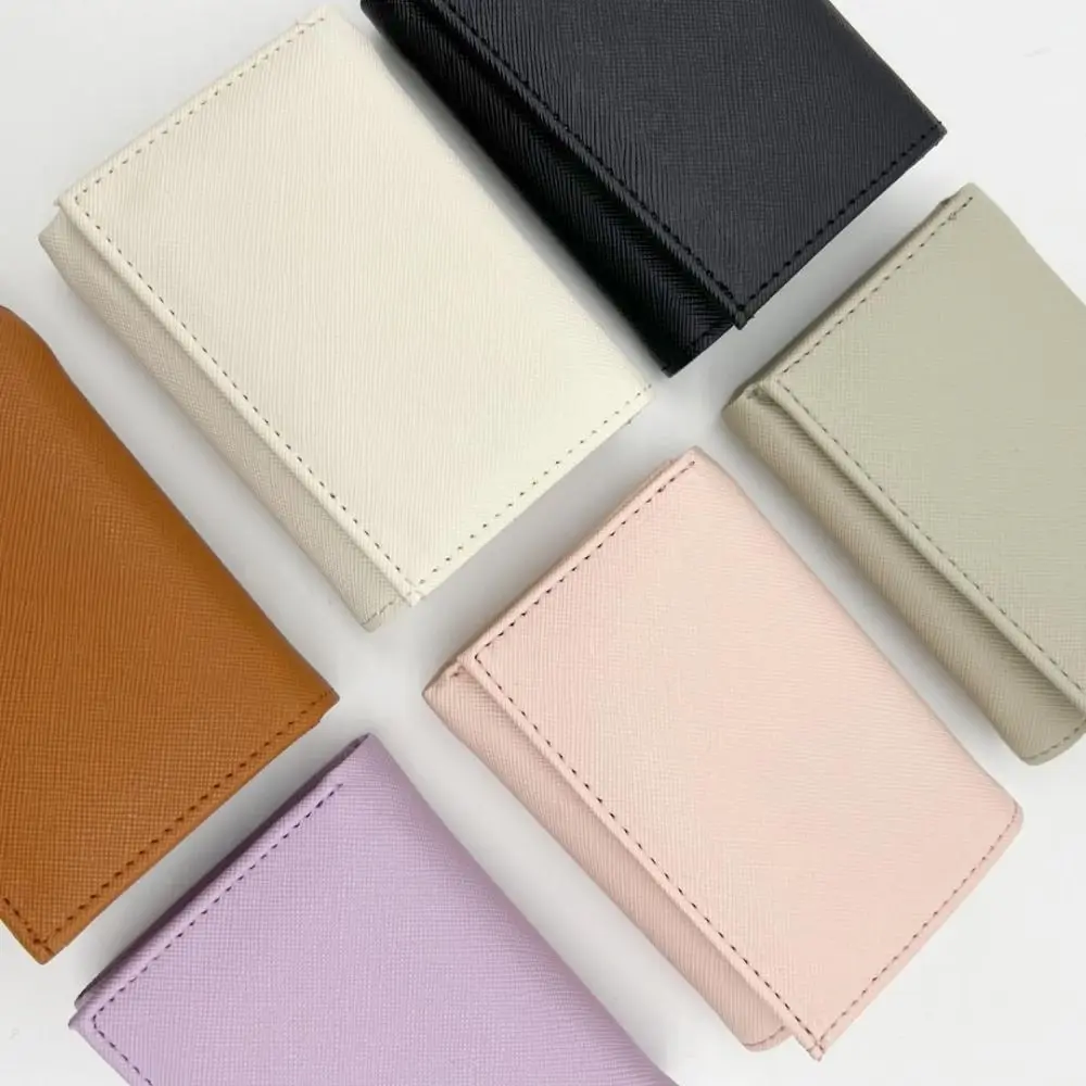 Portable Tri-fold Coin Purse Zipper Bag with Buckle 2-In-1 Coin Clip Organizer Anti Loss Multi-functional Travel Card Case