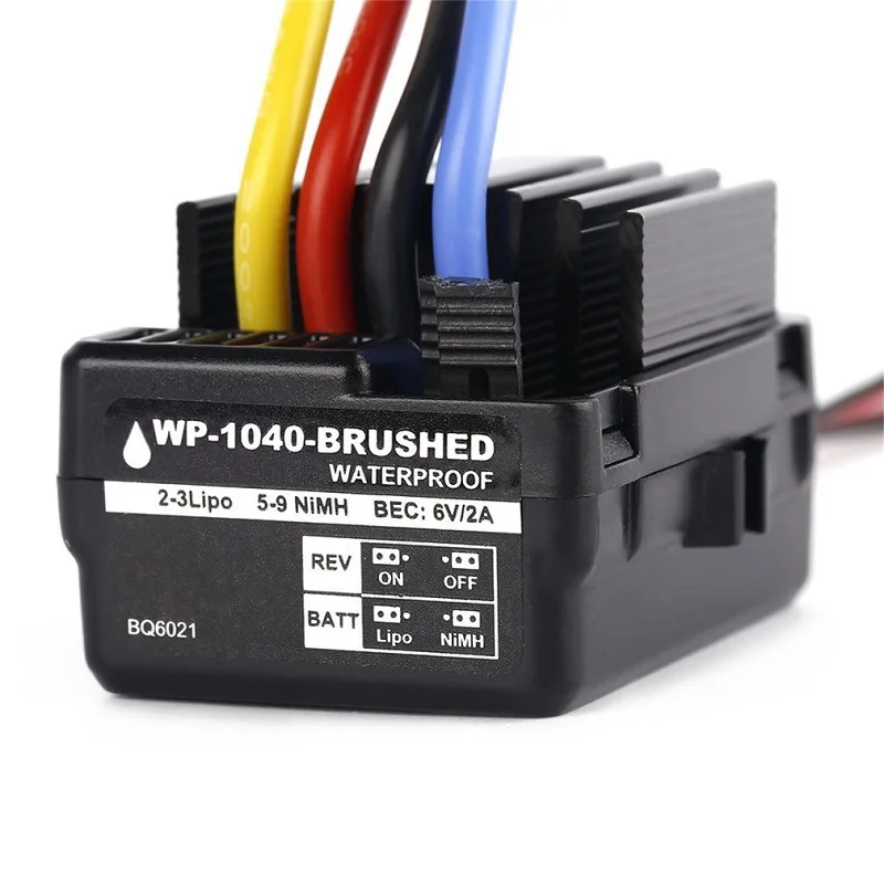 Hobbywing Quicrun WP 1040 40A ESC Waterproof Brushed Speed Controller for RC 1/10 Tamiya TRX Redcat HSP HPI Car