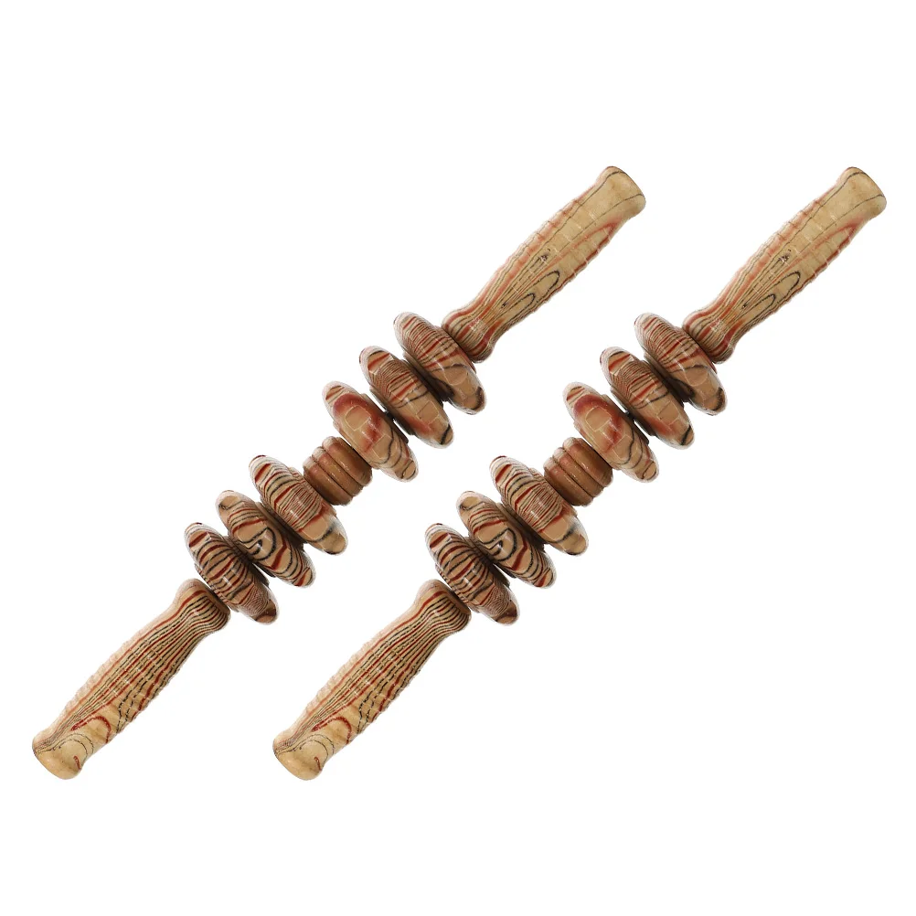 

2Pcs Six Wooden Belly Body Wooden Roller Massage Stick Back Pain Body Massager Relief Relaxation Back Roller Tool