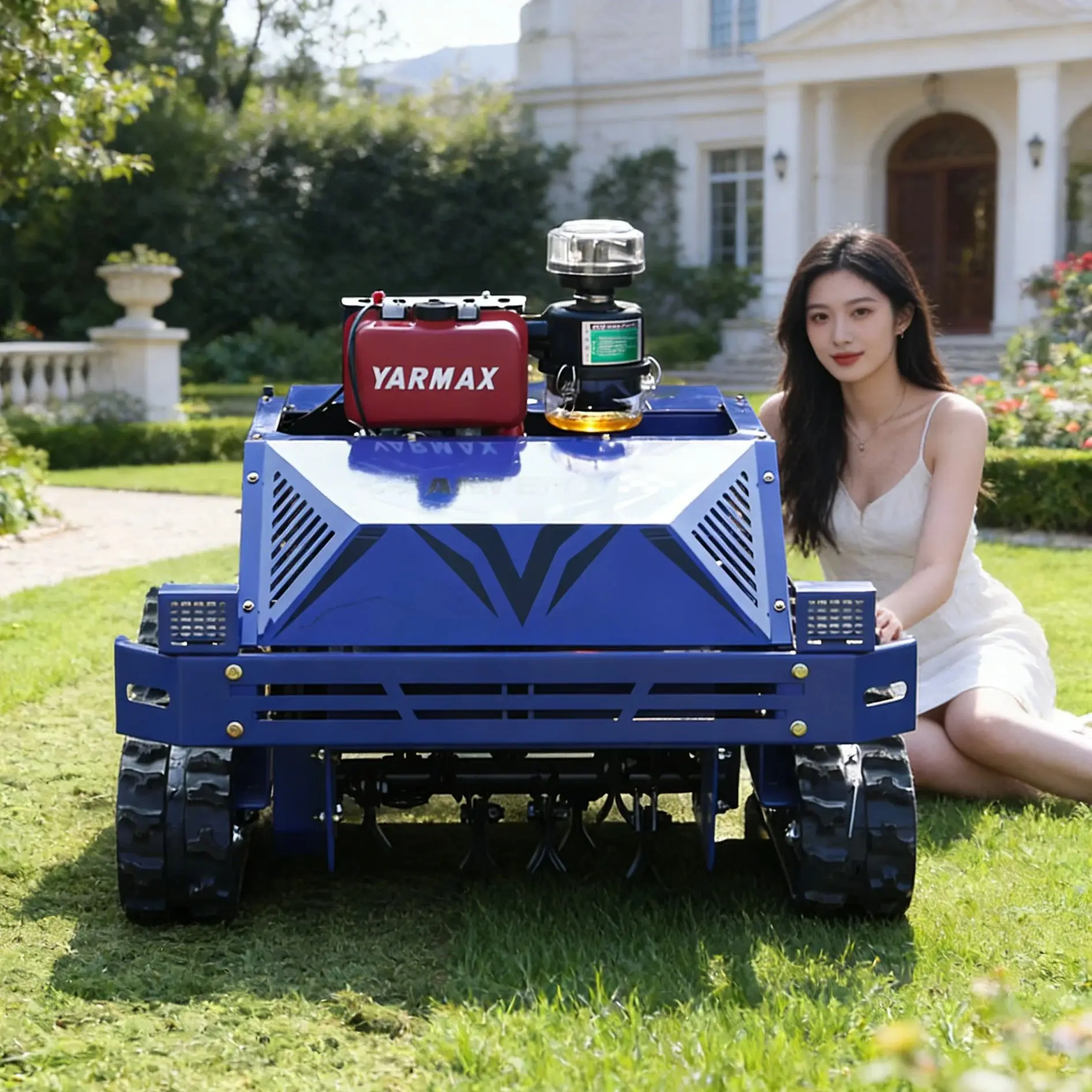 

Customized Hot Sales High Efficiency Gas Crawler Mower For Large Yard Free accessories