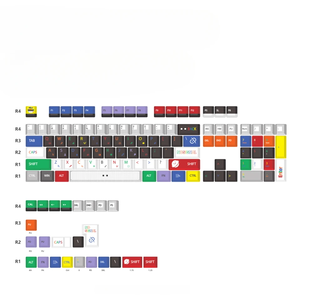 117 Keys/Set No Signal Green Theme Translucent Pudding Keycaps ASA Height for MX Switch DIY Mechanical Keyboard Game Custom Gift