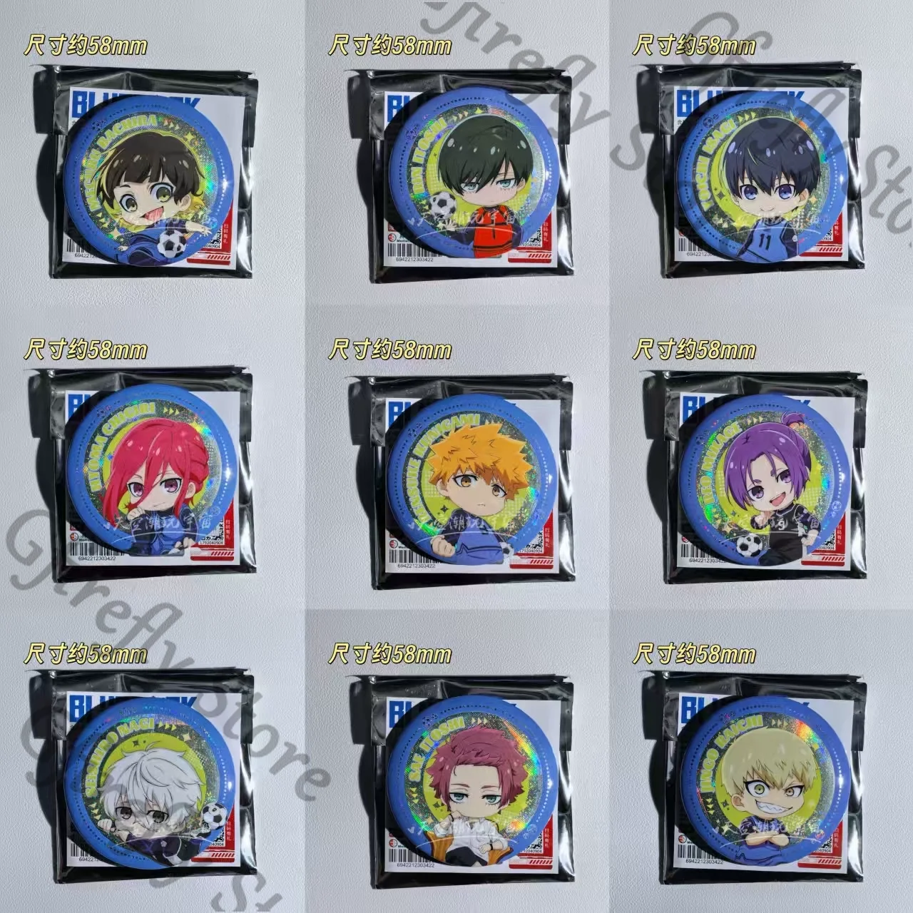 

BLUE LOCK Raichi-Jingo Kunigami Rensuke Rin Itoshi Q Version Emblem Breastpin Brooch High Quality Tinplate Badge Xmas Gift