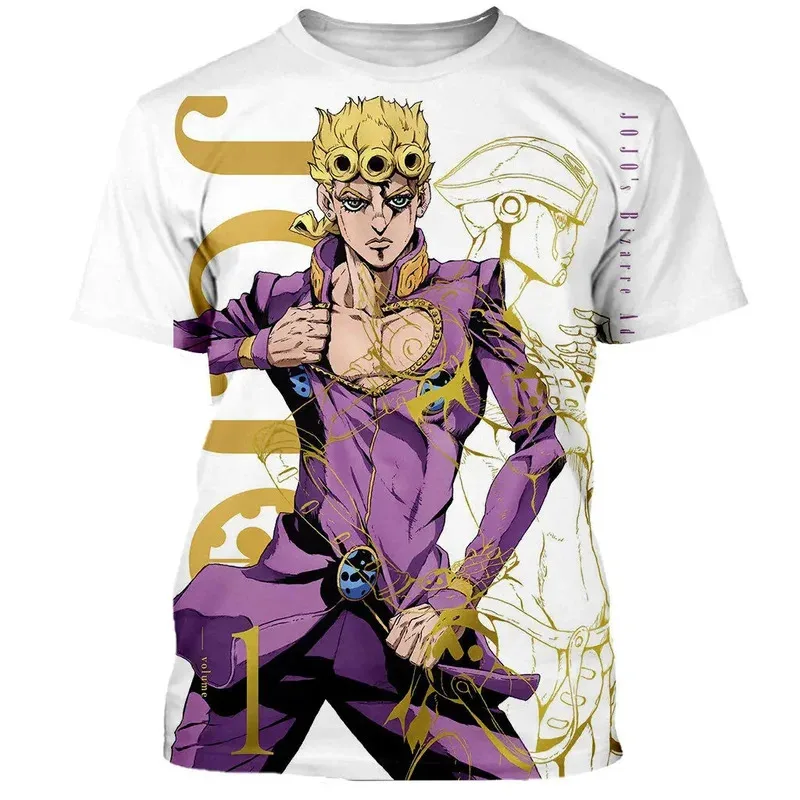 Camisetas de Jojo's Bizarre Adventure 2024, Anime, Manga, Estampado 3D, Ropa Urbana, Moda para Hombre y Mujer, Camisetas Extra Grandes para Niños