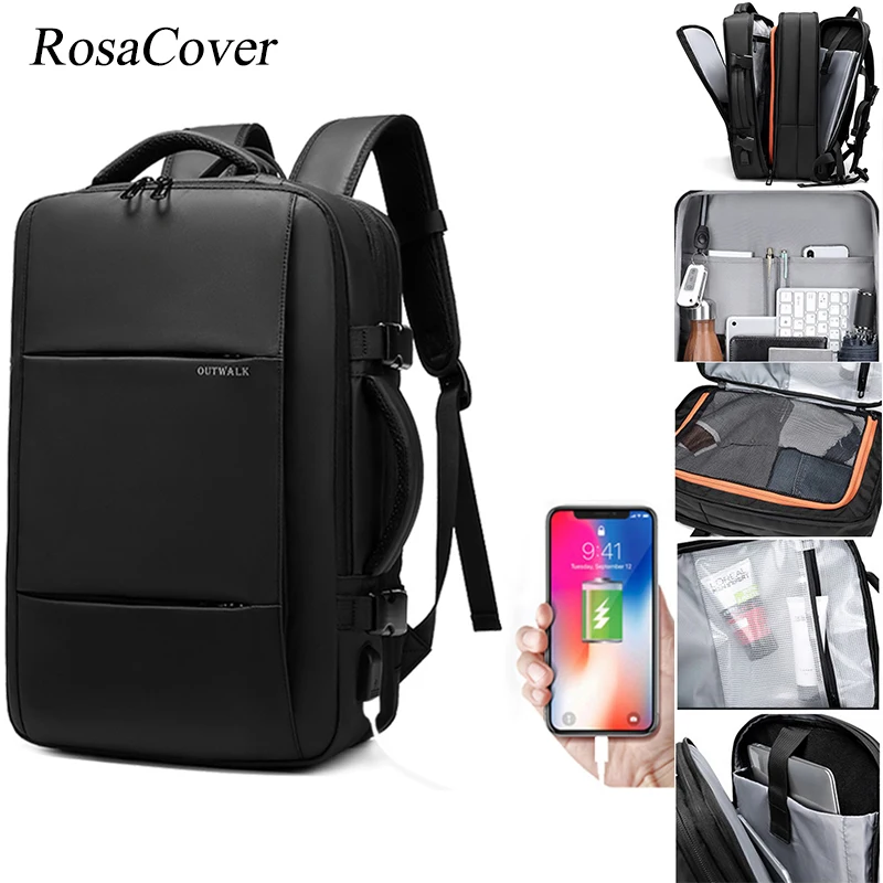 

Expandable Men‘s 17 Inch Laptop Backpacks USB Waterproof Notebook Bag Schoolbag Sports Travel School Backpack For Male Mochilas