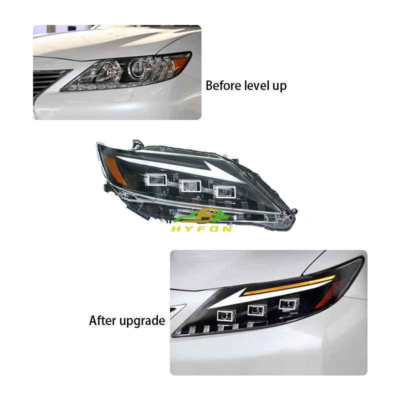 For Lexus ES 2013-2014 upgraded three-eye headlight Flow turn signal ES200 ES250 upgraded 2023 Matrix LED three-eye headlight