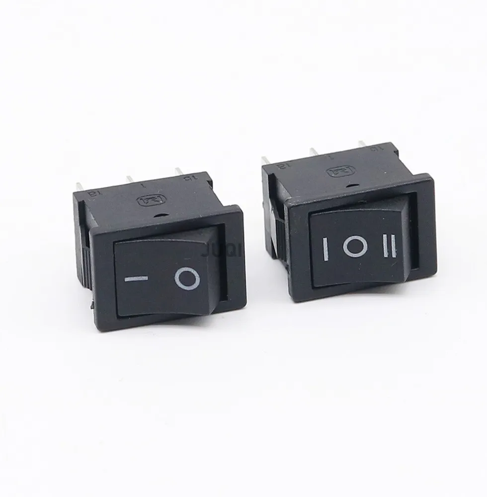 1PCS KCD1 Mini Red/Black switch  6 pin On/Off/On Rocker Switch AC 6A/250V10A/125V