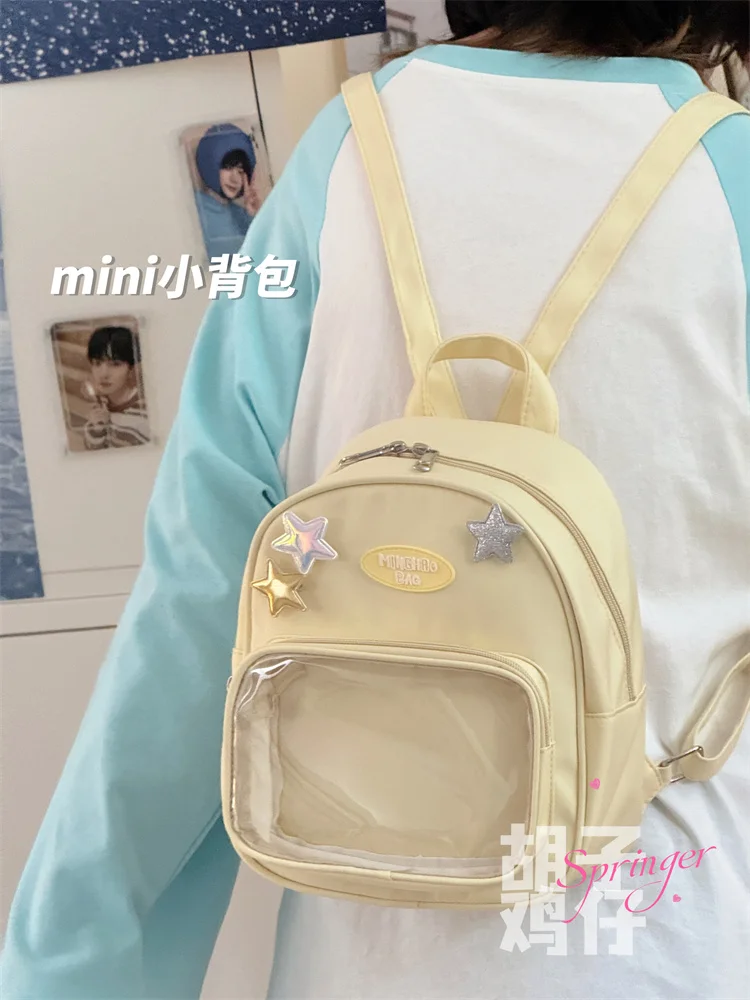 Japanese Two-dimensional Small Appetite Transparent Bag Female 2025 Korean Cute Girl Mini Ita Backpack Display Bags