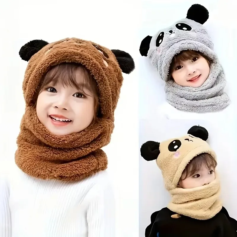 Warm Soft Kids Beanies Cap Cute Panda Design Hat for Boys And Girls Autumn Winter Toddler Children's Fashion Accessory