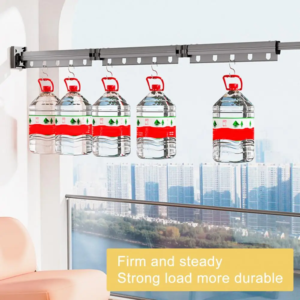 

Выдвижная настенная сушилка для белья — компактная складная конструкция (трехсекционная), идеально подходит для балкона и ванной комнаты, Dar