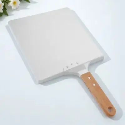 

1pc Pizza Shovel Stainless Steel Anti-Rust Lightweight Wooden Handle Easy Storage Hole Tool For Home Restaurant Baking Transfer