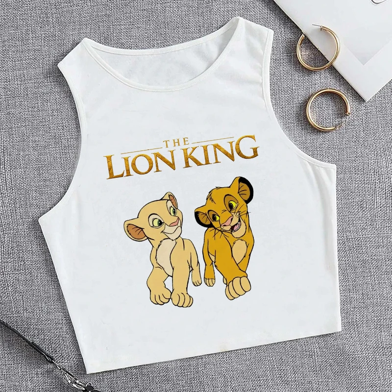 Y2K Tank Top Hakuna Matata Tshirt Crop Top Vest Disney The Lion King T Shirt CroppedT-shirt Women Top Tees Female Clothes