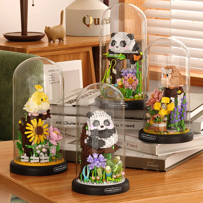 

Creative Garden Series Panda Owl Small Particle Puzzle Building Block Toy Model Desktop Decoration Gift