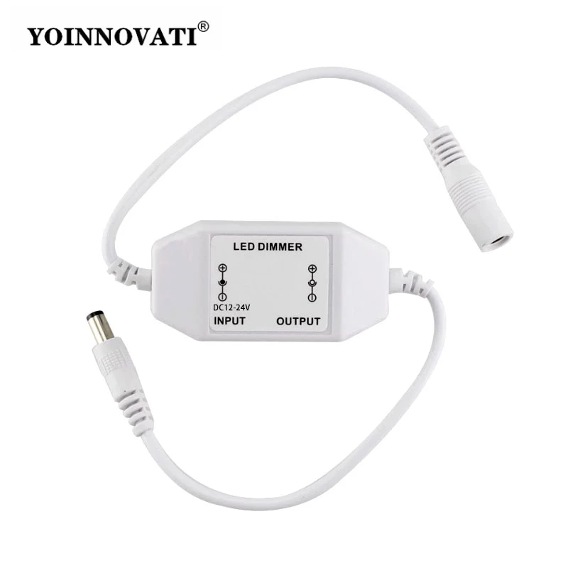 Rotary LED Dimmer Knob Switch 6A 12-24V DC Single Color Dimming Controller for Cabinet Lamp, Bedside Table Light Strip