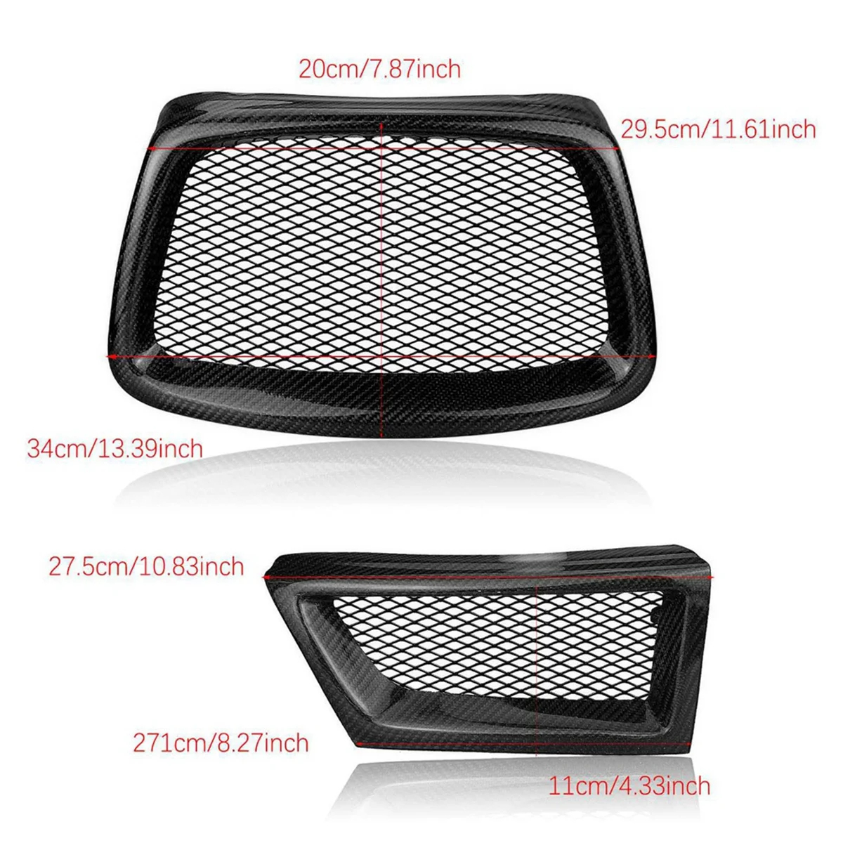 Carbon Fiber Car Front Bumper Lower Mesh Grill Grille Cover Trim for Subaru Impreza 9Th 2006 2007 WRX STI