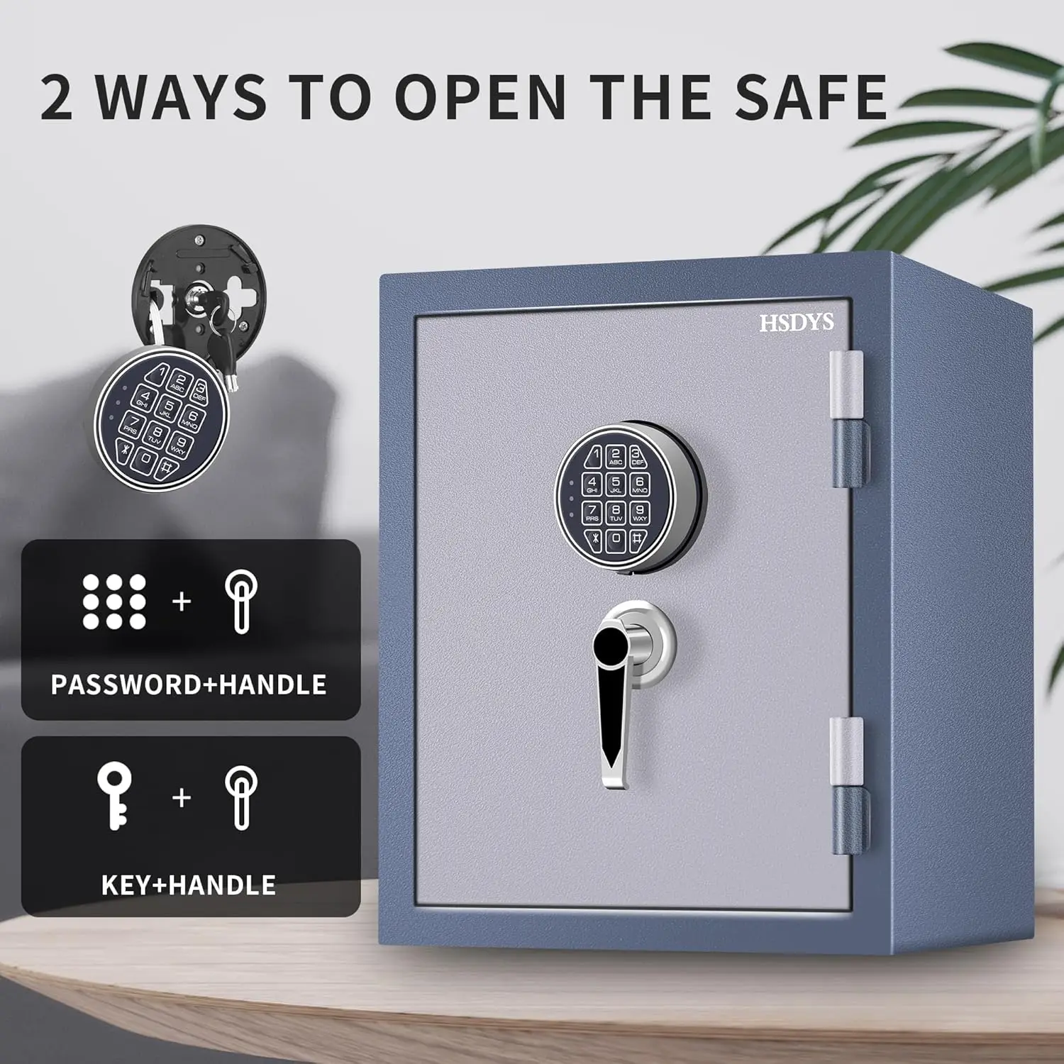 Firproof Safe Box 1.8 Cubic Feet,Security Safe With Digital Keypad and Key Lock, Home Safe Locker Box For Documents,Jewelry,Mone