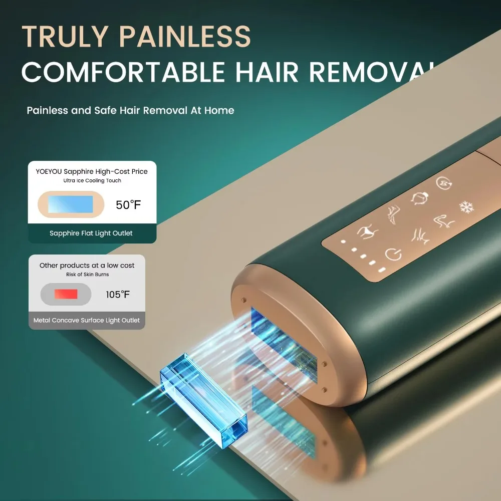 Portable  IPL Machine Permanent Alexandrite Ice Cooling Painless IPL Skin Rejuvenation Laser Hair Removal From Home