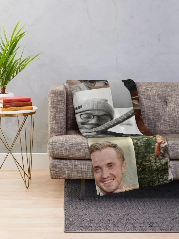 Tom Felton collage Throw Blanket Soft Bed covers Blankets Sofas Of Decoration Blankets