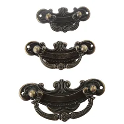 DRELD Antique Furniture Handle Vintage Drawer Cabinets Knobs and Handles Door Cupboard Handles Kitchen Pull Furniture Fittings