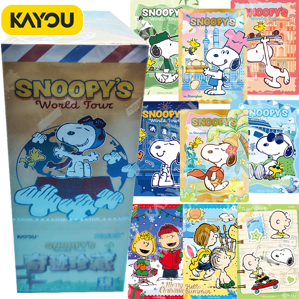 KAYOU Original Snoopy Collection Cards Comic Protagonist Leisure Holiday Beach Splicing Cards Fans Creative Peripheral Toy Gifts