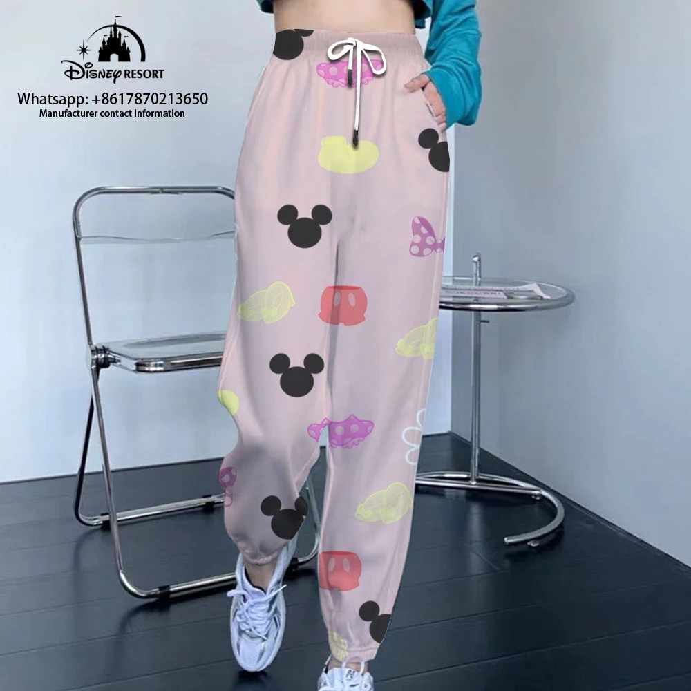 2024 Harajuku new Mickey Minnie cute ladies fashion casual jogging sports pants street style all-match slim sports pants