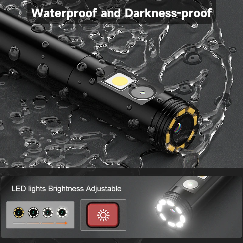 Dual Lens Endoscope Camera 4.3 Inch Screen HD1080P Aviation Plug Pipe Inspection Borescope Record Video LEDs Waterproof 2600mAh