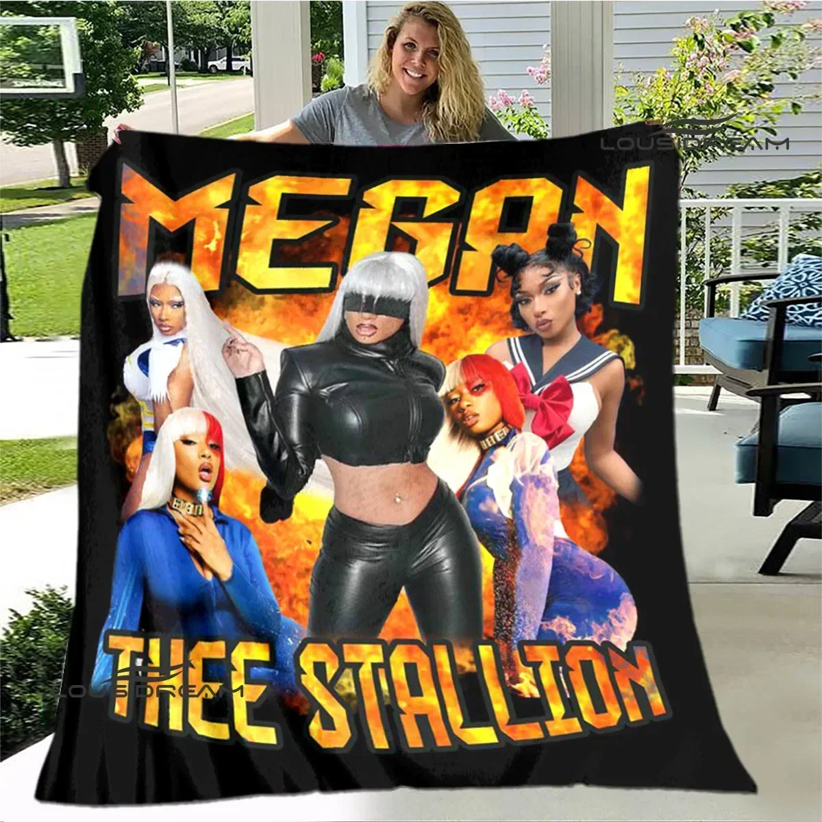 Rapper Megan Thee Stallion printed blankets Warm Flannel blankets Soft and comfortable blanket bed linings Birthday Gift