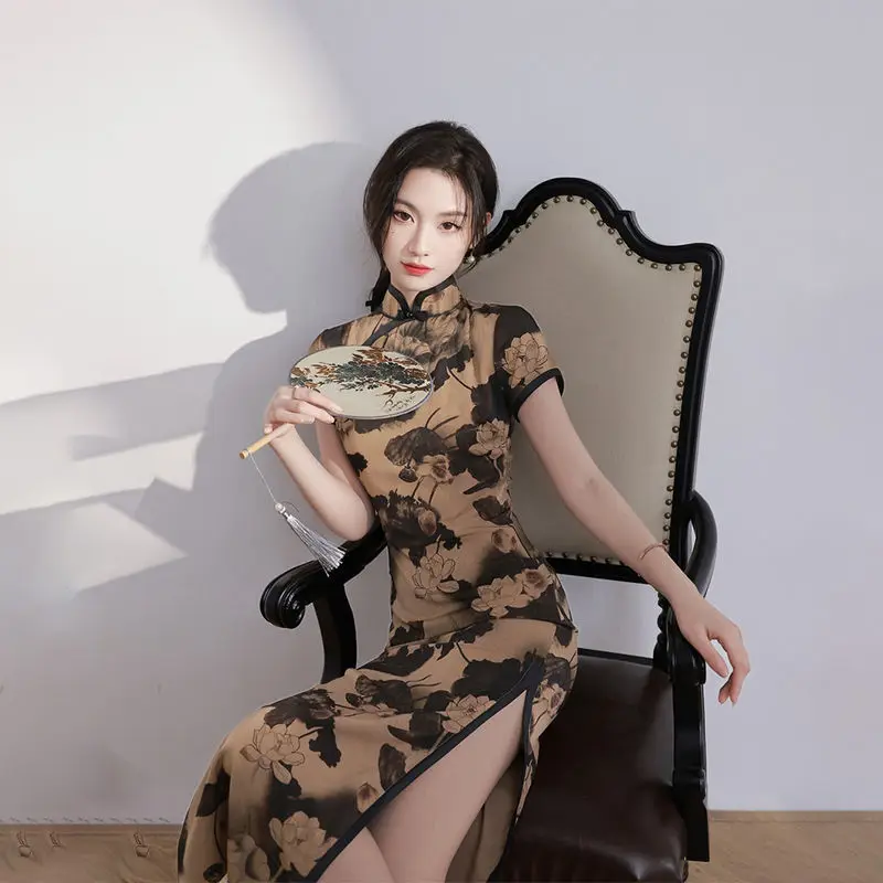 Винтажное элегантное женское летнее Восточное вечернее платье Qipao, традиционное платье в китайском стиле, платья-ципамы, одежда от S до 3XL