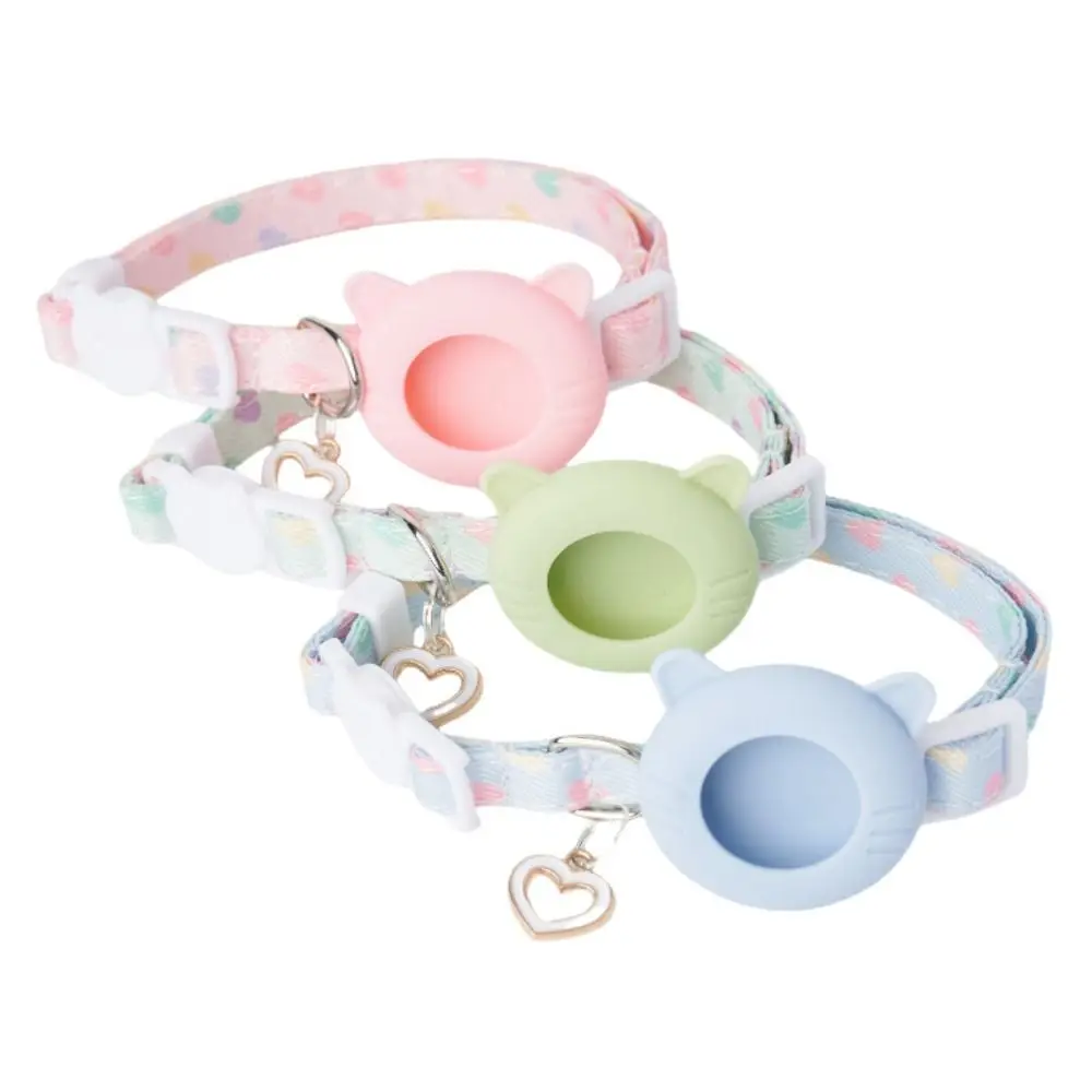 Adjustable Cat Tracker Collar Anti-Lost for AirTag Holder Silicone Protective Case Safety Buckle Pet Cat Tracking Collar