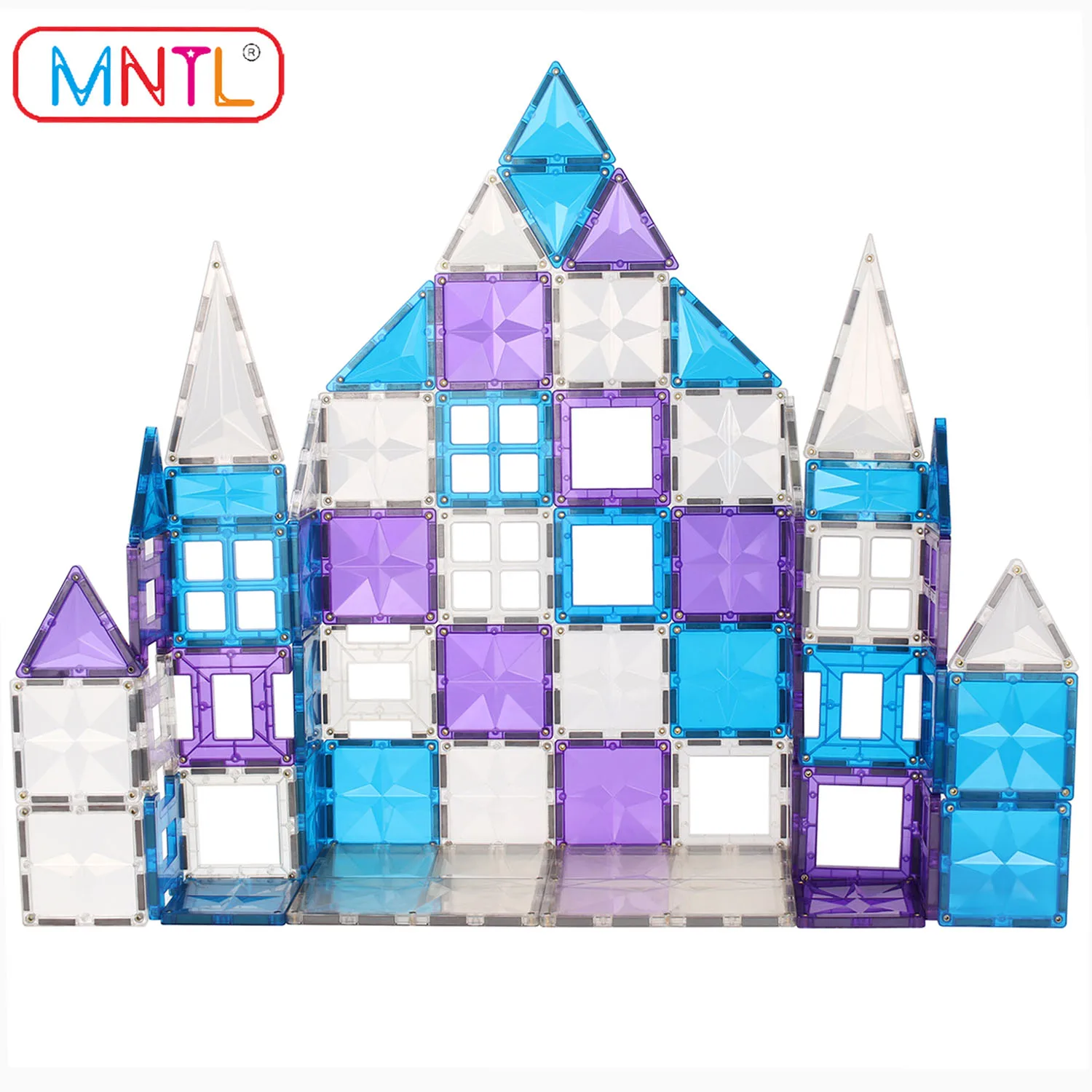 MNTL 120Pcs Magnetic Tiles Building Toys Set STEM Educational Toy Magnet Blocks Stacking Bricks Kids Boy Christmas Birthday Gift