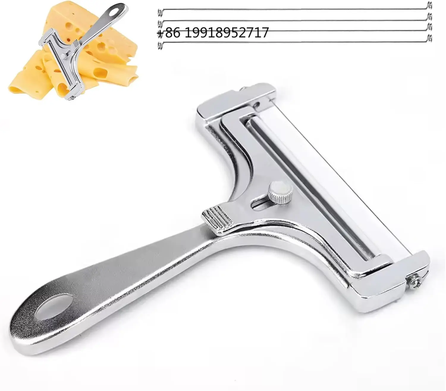 2PCS Stainless Steel Wire Cheese Slicer Adjustable Cheese Cutter Comes with 8 Wires Perfect for Cheddar, Mozzarella and Gruyere