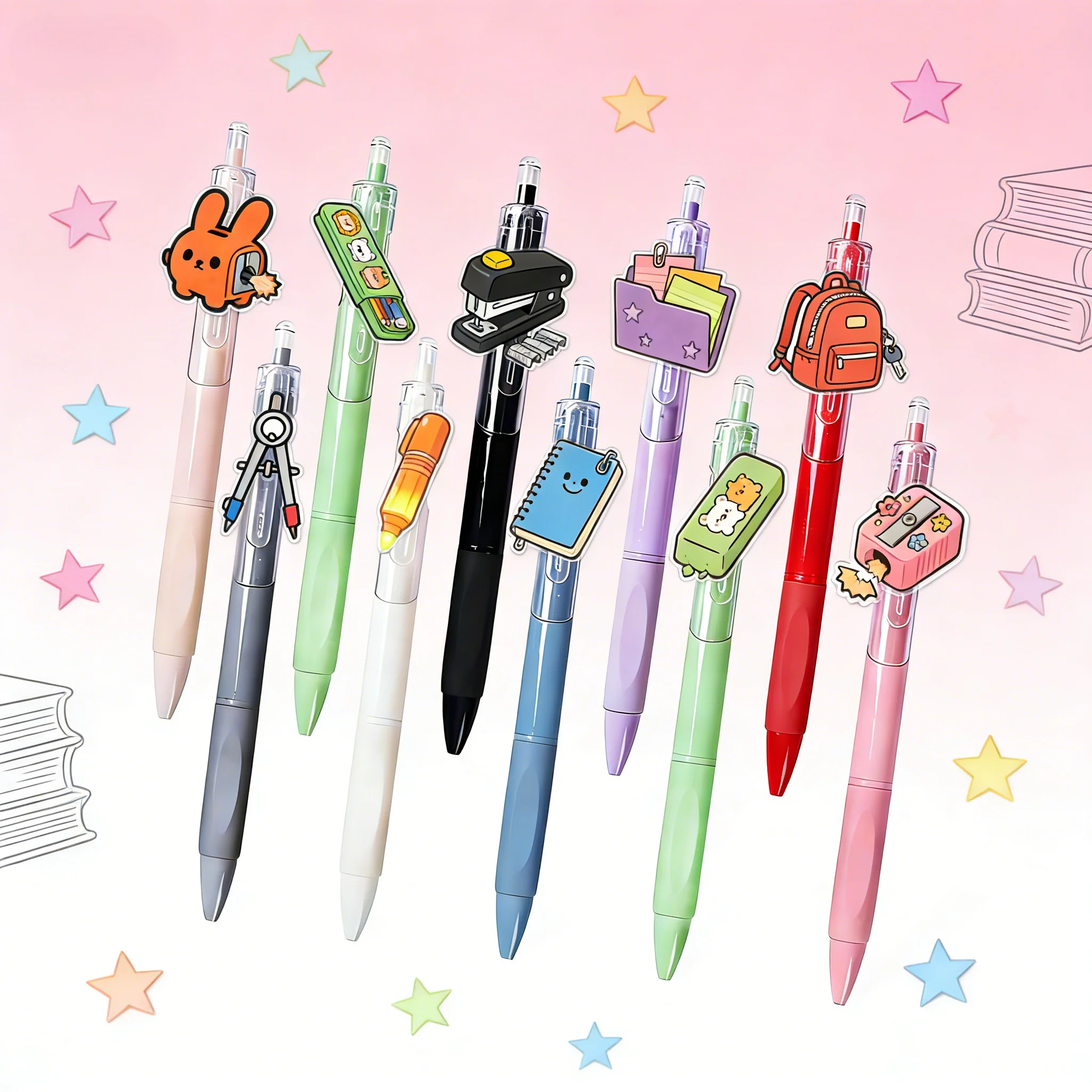 

Набор из 15/19 разноцветных креативных ручек в форме канцелярских принадлежностей, выдвижные гелевые ручки, портативные канцелярские товары для учебы
