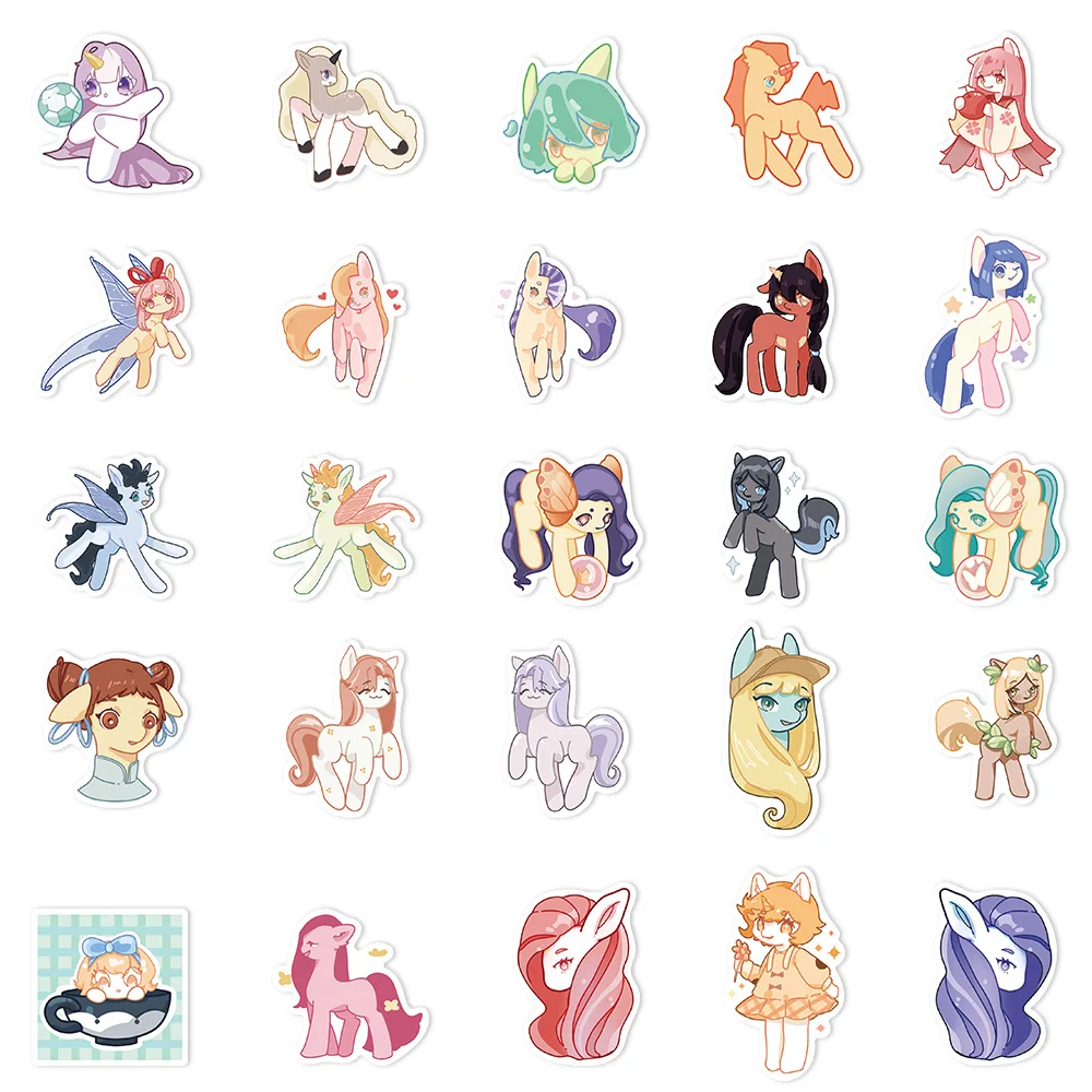 10/30/50PCS Fantasy Creature Cute Cartoon Pony Stickers Kawaii Animal Decals Kids Toy DIY Scrapbook Phone Fridge Laptop Bike Car