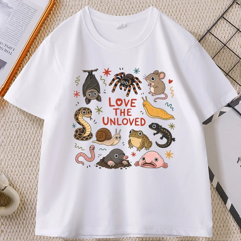 Love The Unloved T-Shirt Funny Cute Weird Animal Tee Casual Round Neck Science Nerd Top Animal Lover Graphic T-Shirts
