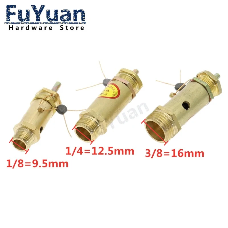 

1PCS Adjustable Air Compressor Safety Release Pressure Valve for Boiler Steam Generator G1/4 G3/8 G1/2 Thread 1KG to 10KG