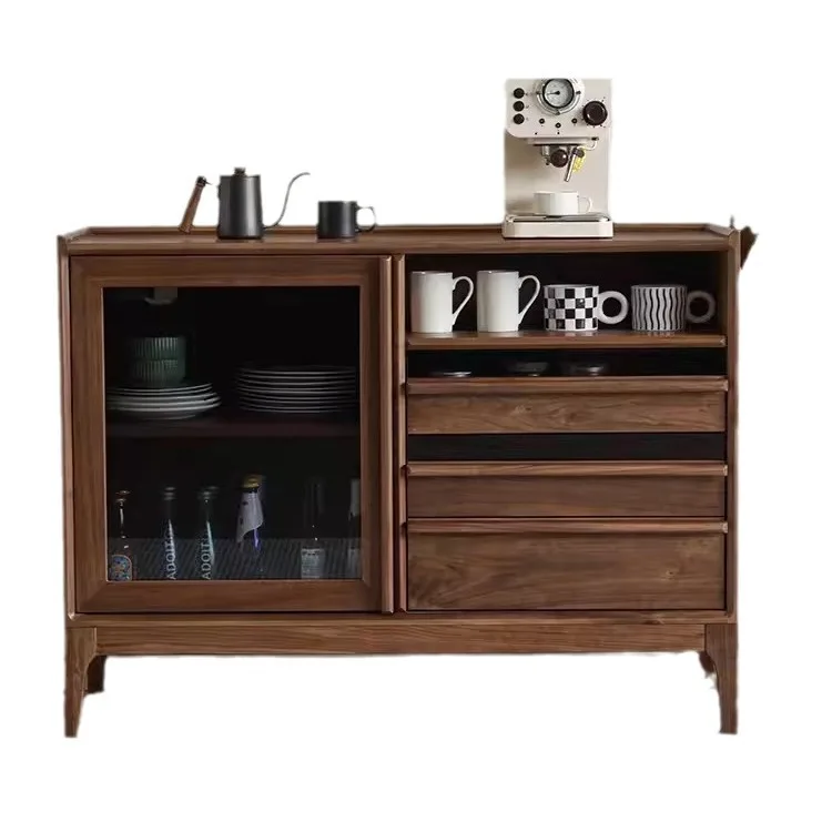 Storage Cabinet Modern Solid Wood Multifunctional Dining Room Restaurant Cafe Easy Assembly Sturdy Durable Space Saving